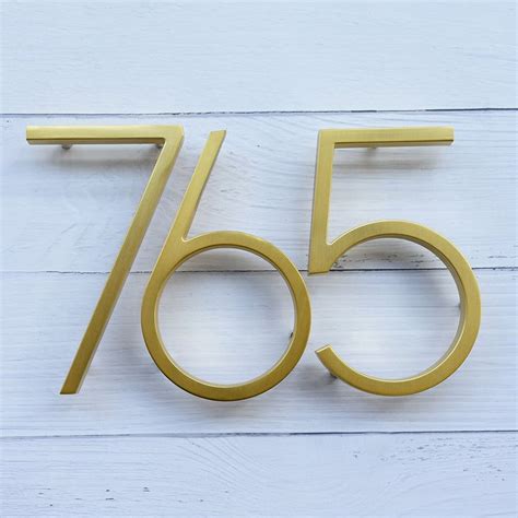 Solid Colors Modern Floating Aluminum House Numbers (6